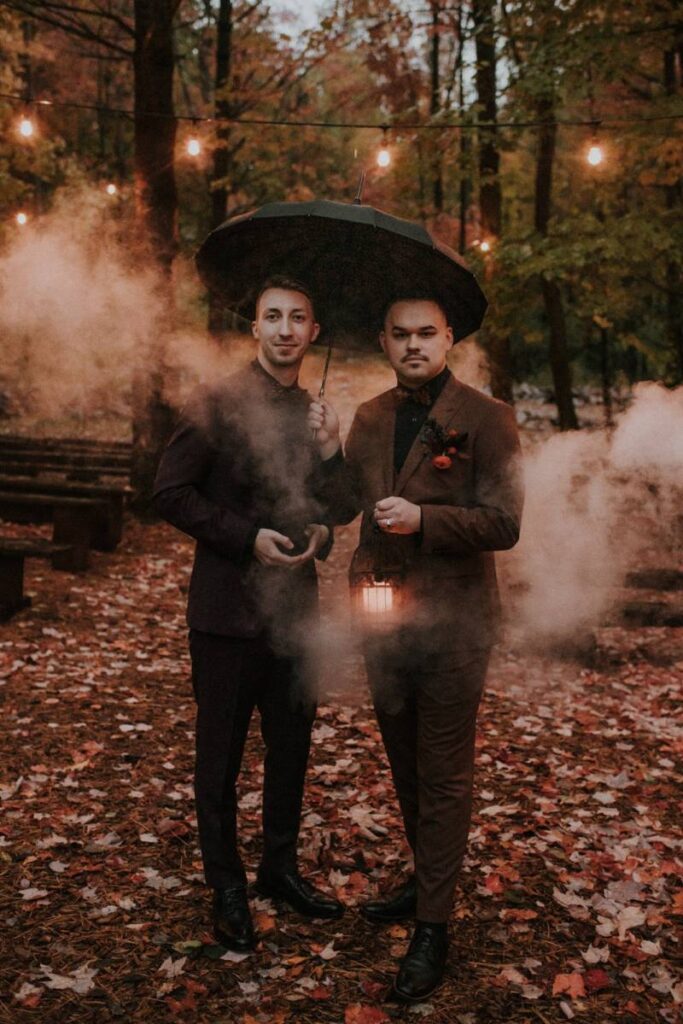 A RAVEN'S TALE: BRAD + RYAN'S SPOOKY + DRAMATIC OCTOBER LGBTQIA+ WEDDING AT THE SWAN BARN DOOR IN WISCONSIN DELLS