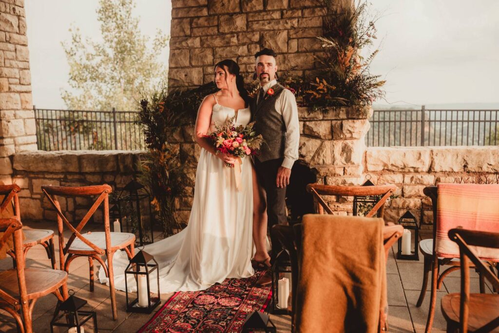 AUTUMNAL MOUNTAIN LUXE WEDDING INSPIRATION AT GRANDAD'S BLUFF PAVILION IN LA CROSSE, WISCONSIN