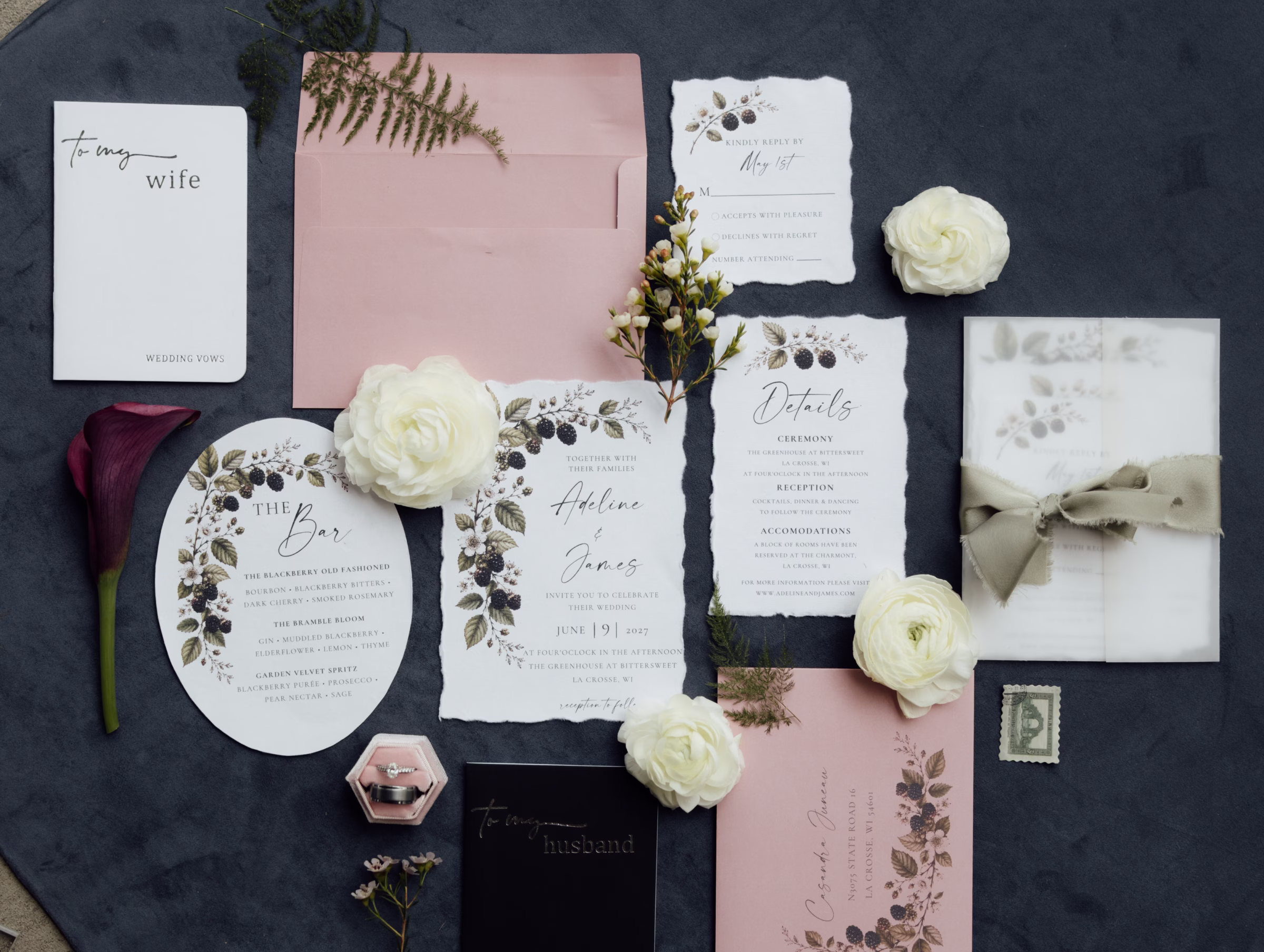 Blackberry Bramble Wedding Inspiration at The Greenhouse at Bittersweet | La Crosse, Wisconsin
