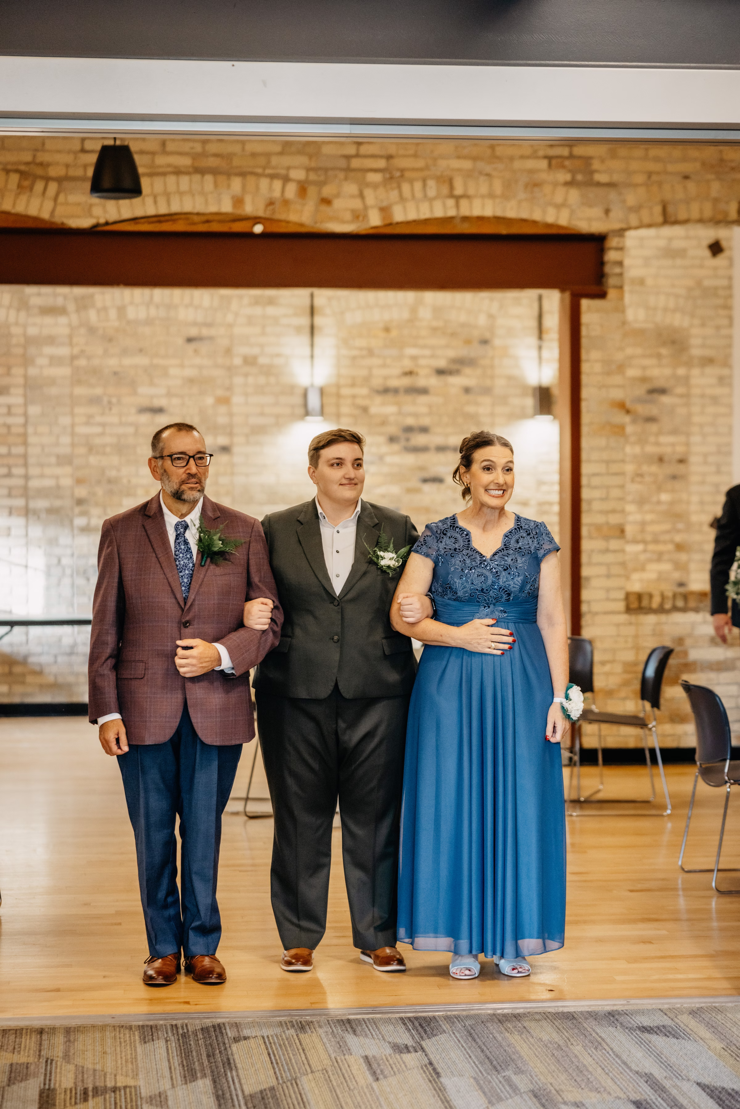 Janine walks down the aisle at Goodman Community Center in Madison, Wisconsin