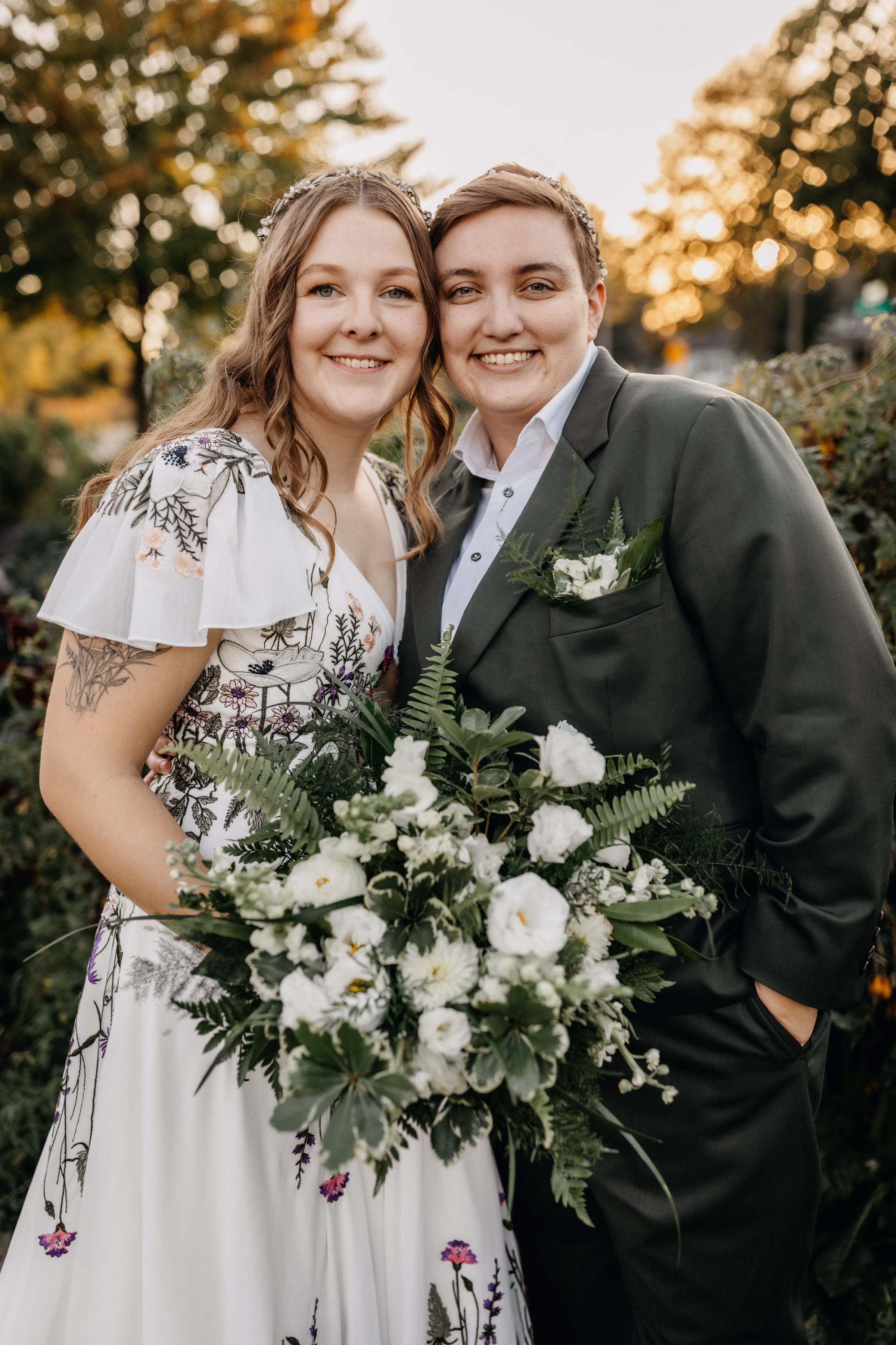 the brides smile for a golden hour portrait